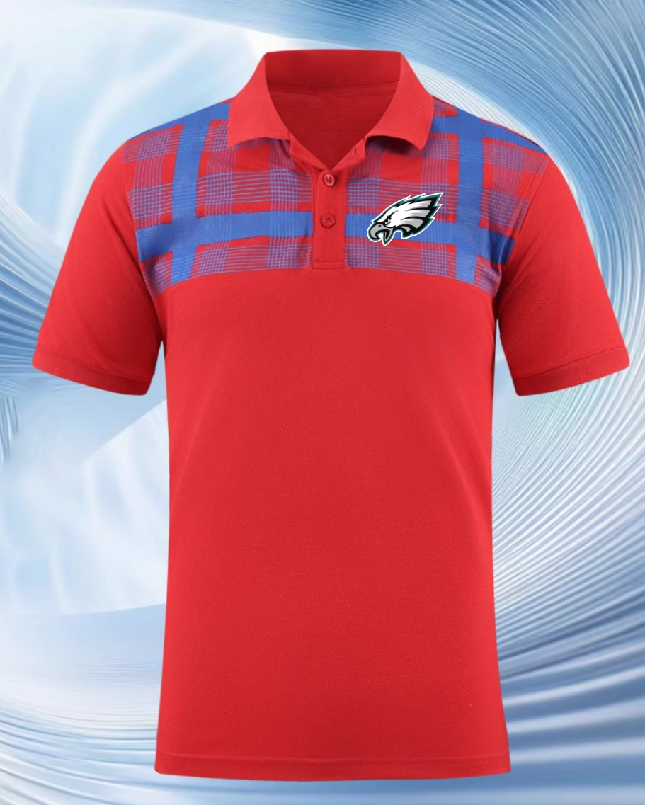 Philadelphia Eagles red Men 2025 NFL polo T shirt->nfl t-shirts->Sports Accessory